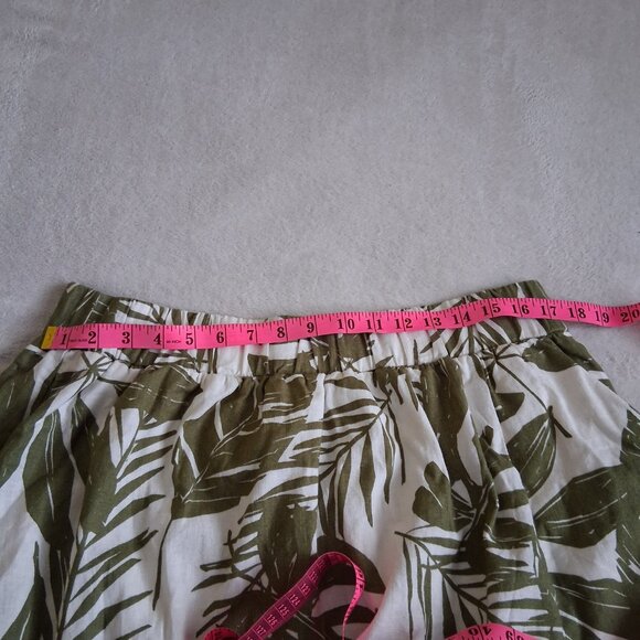 Abercrombie & Fitch Women's XLP Green Tropical Print Linen Blend Maxi Skirt - Picture 13 of 15